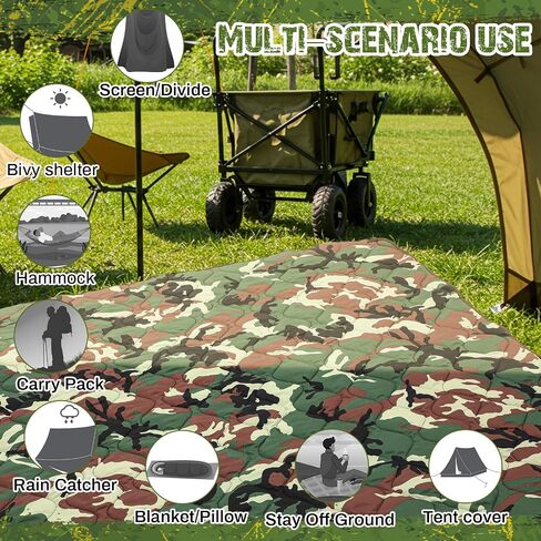 Barydat 3 Pack Woobie Military Poncho Liner 82x60 Inch Waterproof Thermal Insulated Army Blanket with Compression Carry Bag Camping Blanket for Outdoor Camping Hunting Hiking Survival Picnic in Saudi Arabia