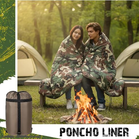 Barydat 3 Pack Woobie Military Poncho Liner 82x60 Inch Waterproof Thermal Insulated Army Blanket with Compression Carry Bag Camping Blanket for Outdoor Camping Hunting Hiking Survival Picnic in Saudi Arabia