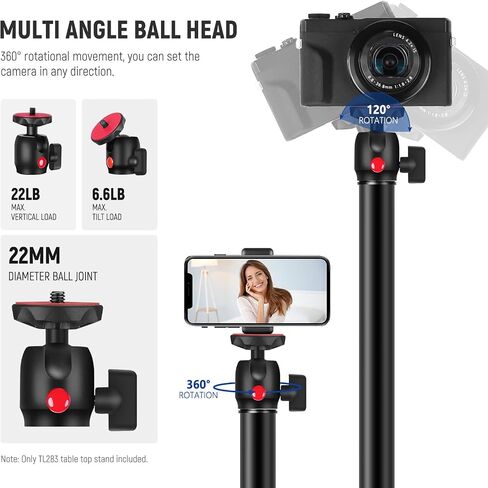 NEEWER Desk Mount C Clamp Stands, 2 Pack Desktop Clip Stand with 1/4" Ball Head Adapter, 13.8"-23.6" Adjustable Light Stand, Tabletop Stand for DSLR Camera, Light, Video Monitor, Mic, Max. Load 5kg in Kuwait