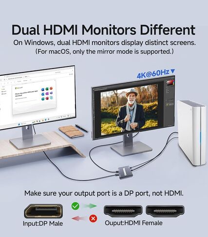 DisplayPort 1.4 إلى محول HDMI 2.1 [8K@60Hz ، 4K@120Hz] مصدر DP أحادي الاتجاه إلى محول منفذ عرض HDMI للكمبيوتر RTX/AMD - لا تعمل مع PS5 in Kuwait