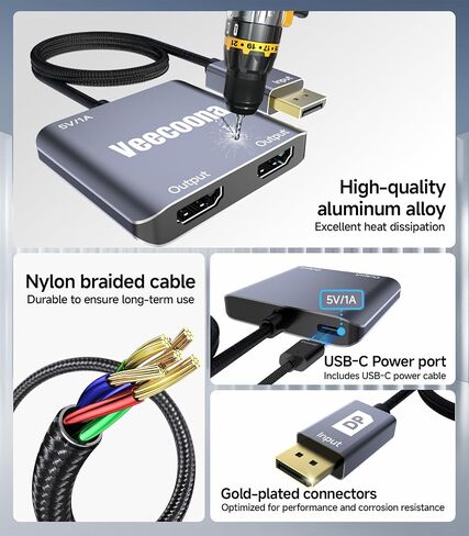 DisplayPort 1.4 إلى محول HDMI 2.1 [8K@60Hz ، 4K@120Hz] مصدر DP أحادي الاتجاه إلى محول منفذ عرض HDMI للكمبيوتر RTX/AMD - لا تعمل مع PS5 in Kuwait