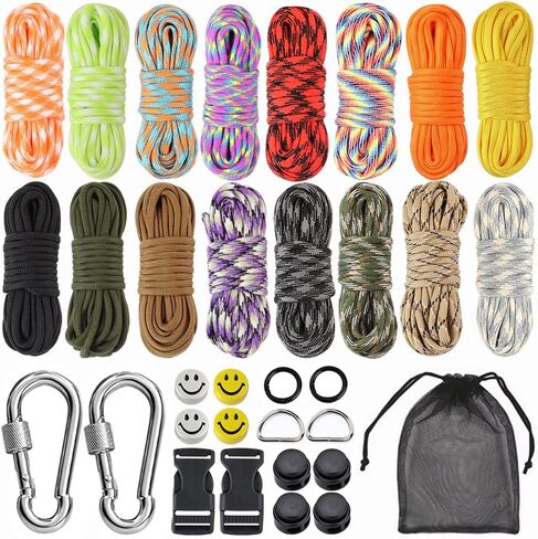 32 Colors Paracord - 10 FT Paracord Kit Paracord Rope Nylon Rope with Complete Accessories for Making Lanyard, Bracelets, Dog Collar and Craft in Saudi Arabia