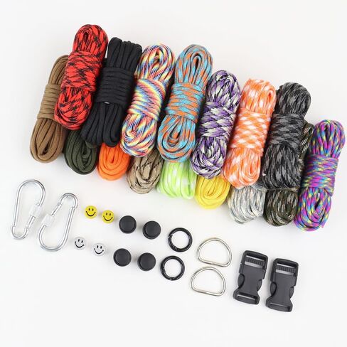 32 Colors Paracord - 10 FT Paracord Kit Paracord Rope Nylon Rope with Complete Accessories for Making Lanyard, Bracelets, Dog Collar and Craft in Saudi Arabia
