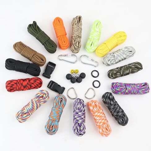 32 Colors Paracord - 10 FT Paracord Kit Paracord Rope Nylon Rope with Complete Accessories for Making Lanyard, Bracelets, Dog Collar and Craft in Saudi Arabia