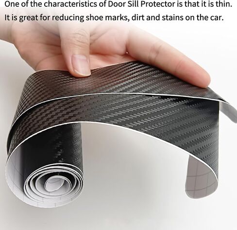 Door Sill Protector Universal 4D Carbon Fiber Scuff Protective Door Threshold Guard Vinyl Sticker 4PCS in Saudi Arabia