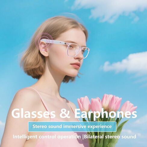 منظمة العفو الدولية نظارات ذكية ， نظارات الترجمة مع 164 لغة ، نظارات بلوتوث للرجال للنساء مع GPT الدردشة ، العدسة المادية المتغيرة ، التحكم في اللمس ، مكالمات خالية من اليدين ، مناسبة للسفر/الاجتماع/الدرج. in Kuwait