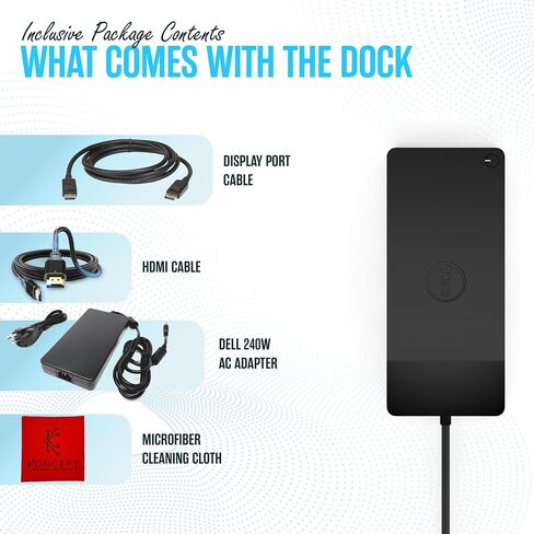 Dell Performance Dock WD19DC Docking Station مع 240W. كابلات HDMI و DP (متجددة) in Saudi Arabia