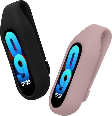 Kwmobile 2x مشبك حاملي متوافق مع Xiaomi Mi Band 10/9/8 - مجموعة استبدال حامل المقطع - Black/Dark Blue in Saudi Arabia