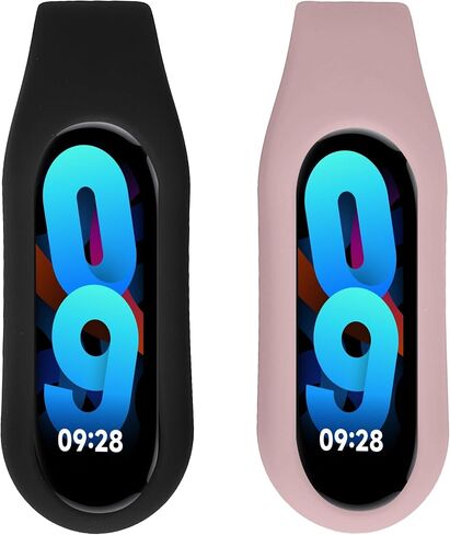 Kwmobile 2x مشبك حاملي متوافق مع Xiaomi Mi Band 10/9/8 - مجموعة استبدال حامل المقطع - Black/Dark Blue in Saudi Arabia