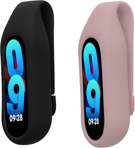 Kwmobile 2x مشبك حاملي متوافق مع Xiaomi Mi Band 10/9/8 - مجموعة استبدال حامل المقطع - Black/Dark Blue in Saudi Arabia