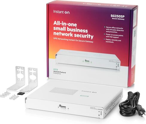 HPE Networking Instant On Secure Gateway SG2505P 5-Port 2.5G Smart-Managed Gateway with PoE, 2X 2.5GBase-T, 3X 1GBase-T, 60W PoE Class 4, US Cord (S0G34A#ABA) in Saudi Arabia