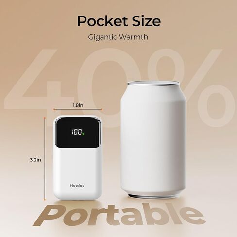 تدفئة اليدين قابلة لإعادة الشحن 2 حزمة ، 6400 مللي أمبير في الساعة تدفئة اليد الكهربائية مع بطارية LED وعرض درجة الحرارة ، 4 مستويات تسخين محمولة الجيب المحمولة للرجال ، النساء ، الأزرق الصيد in Kuwait