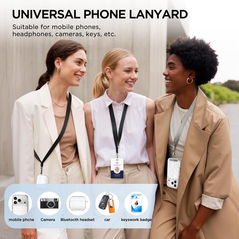 Cacoe Phone Lanyard 2 pack-2 × حزام عنق قابل للتعديل ، 2 × بقع ، حبل شحلي متعدد المقدمة متوافق مع معظم الهواتف الذكية (أسود+رمادي) in Kuwait