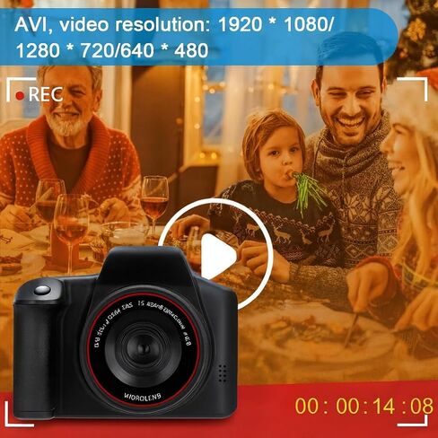 Acuvar Digital Camera, 16 MP Photo Camera Mini Digital SLR Camera, CMOS Sensor 2.4“ TFT LCD Compact with 32GB SD Card, Card Holder, Card Reader, 16X Digital Zoom Video for Children Adults Beginner in Saudi Arabia