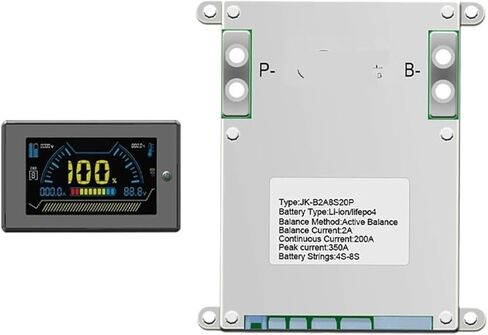 JK-B2A8S20P 200A 2A التوازن النشط 18650 LIFEPO4 بطارية 4S 12V 5S 6S 7S 8S 24V RS485 EBIKE (H) in Saudi Arabia