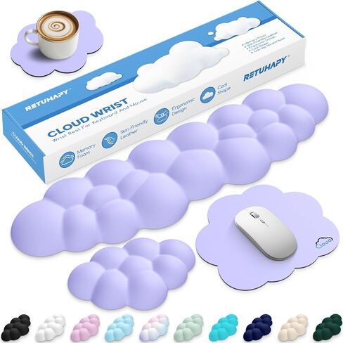 Cloud Wrist Rest Keyboard Cushion and Cloud Mouse Pad, Pink in Kuwait