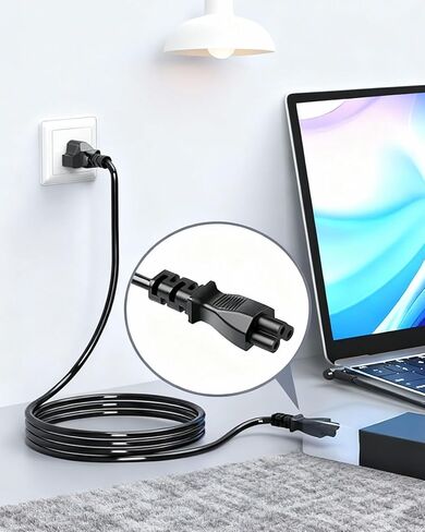 AC 3 Prong Laptop Power Cable Cord for LG TV, Asus Lenovo Dell HP Acer MSI Razer Toshiba Sony Samsung Adapter Notebook Computer Charger Replacement - ETL Listed Cable in Saudi Arabia