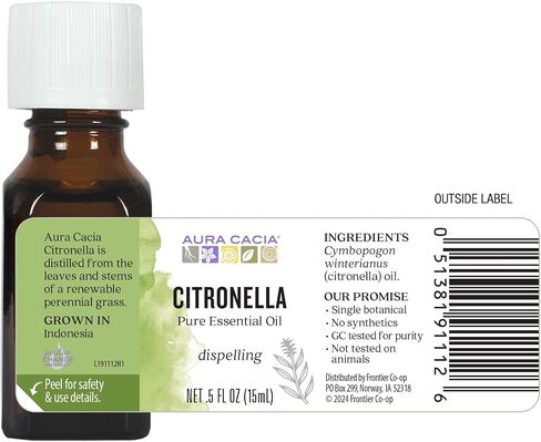 Aura Cacia Pure Citronella Java Essential Oil | 0.5 fl. oz. | Cymbopogon winterianus in Saudi Arabia
