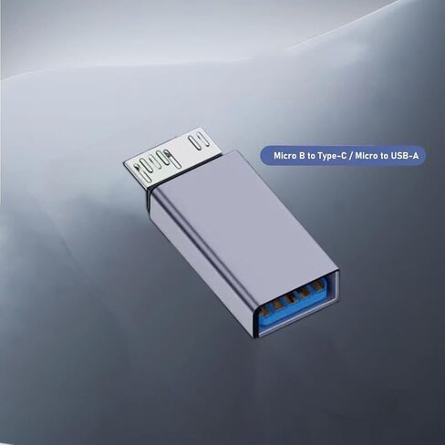WLGQ USB 3.0 Micro B Male to type C محول الإناث - محول 10 جيجابت في الثانية لمحرك الأقراص الثابتة الخارجي ، SSD ، الكاميرا - المكونات والتشغيل ، محمية (رمادي ، 3 عبوات) in Saudi Arabia