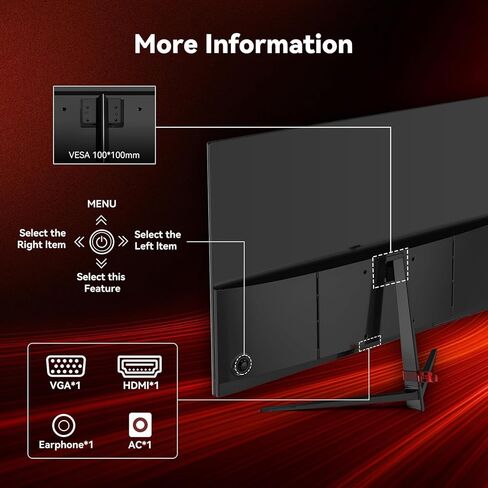 شاشة ألعاب منحنية 34 بوصة ، UWQHD 3440x1440 ، 165 هرتز 1Ms ، Ultrawide 1500R ، Freesync ، HDR ، 99 ٪ SRGB ، HDMI 2.0/DP 1.4 ، رعاية العين ، جبل Vesa ، Tilt. in Kuwait