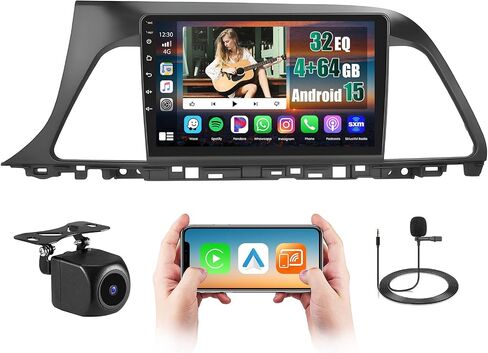 4+128GB Android 15 Car Radio for Hyundai 9th Sonata (LHD) 2016 Wireless Carplay Android Auto, Realdio 9" in-Cell Touch Screen Stereo for 9th Sonata with WiFi Bluetooth GPS FM/RDS EQ Backup Camera in Saudi Arabia