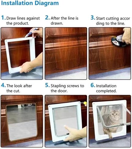 Yoidesu Smart Electronic Pet Door, Automatic Pet Door, Battery Powered Electronic Sensor Pet Door, Easy Installation & Space - Saving Design, Pet Operated, Quiet Operation in Saudi Arabia