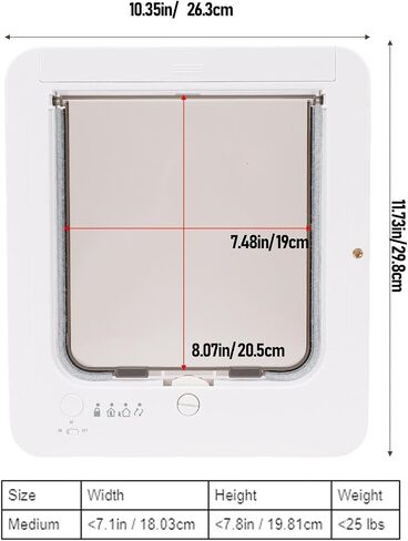 Yoidesu Smart Electronic Pet Door, Automatic Pet Door, Battery Powered Electronic Sensor Pet Door, Easy Installation & Space - Saving Design, Pet Operated, Quiet Operation in Saudi Arabia
