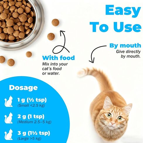 العناية بأسنان القطط - علاج التهاب اللثة - يخفف من رائحة الفم الكريهة، ويدعم الأسنان واللثة والفم والهضم، ويزيل البلاك، ويتحكم في الجير، ويعزز صحة فم القطط، مستخلصات طبيعية، مسحوق 2.11 أونصة in Kuwait