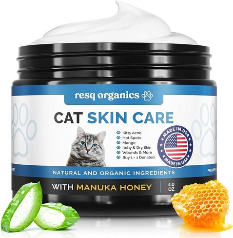 Cat Paw Balm Cat Cream 2 oz: Hot Spot Treatment for Cats Dermatitis, Mange Treatment, Cat Itchy Skin Relief for Dry Skin, Pet Wound Care, Natural Allergy Relief with Manuka Honey, Aloe Vera, Vitamin E in Saudi Arabia