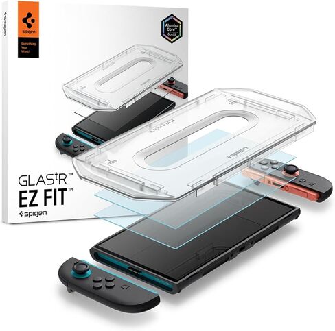 حامي الشاشة الزجاجية المقسّمة من ألوميناكور [Glaste EZ FIT] مصمم لمفتاح Nintendo 2 (2025) - 2 Pack 9H+ صلابة ، المتانة المعززة للألومنيوم ومقاومة التأثير in Saudi Arabia