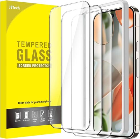 JETech Screen Protector for Google Pixel 6a 6.1-Inch, Fingerprint Compatible, Tempered Glass Film, HD Clear, 3-Pack in Kuwait