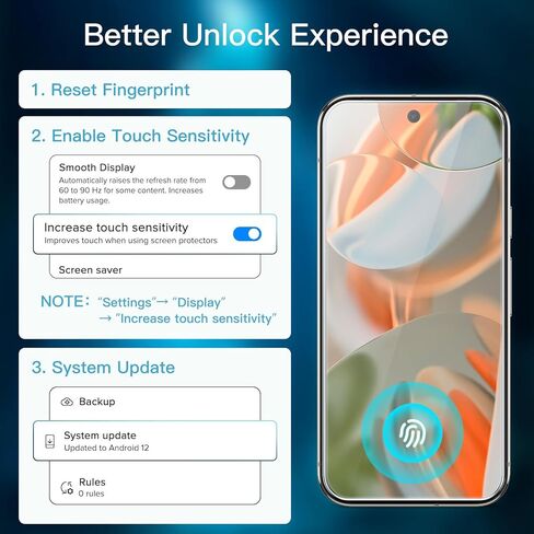 JETech Screen Protector for Google Pixel 6a 6.1-Inch, Fingerprint Compatible, Tempered Glass Film, HD Clear, 3-Pack in Kuwait