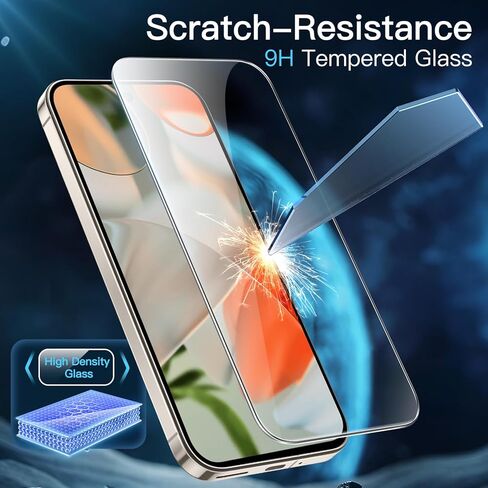 JETech Screen Protector for Google Pixel 6a 6.1-Inch, Fingerprint Compatible, Tempered Glass Film, HD Clear, 3-Pack in Kuwait