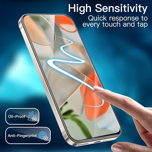 JETech Screen Protector for Google Pixel 6a 6.1-Inch, Fingerprint Compatible, Tempered Glass Film, HD Clear, 3-Pack in Kuwait