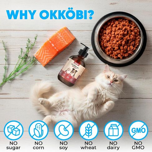 Wild Alaskan Salmon Oil for Dogs & Cats - Pure Fish Oil for Dogs with Omega 3, EPA & DHA Supplements for Skin & Coat, Heart & Immune System, Joint and Brain Support - 8.5 oz in Saudi Arabia