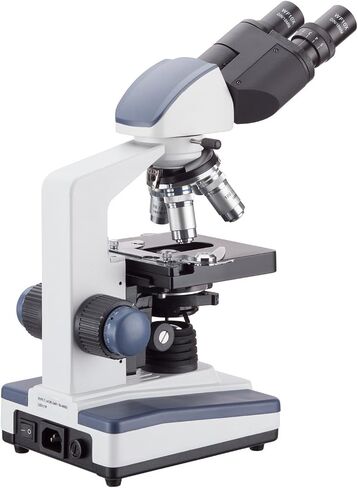 AmScope B120B Siedentopf Binocular Compound Microscope, 40X-2000X Magnification, Brightfield, LED Illumination, Abbe Condenser, Double-Layer Mechanical Stage in Saudi Arabia
