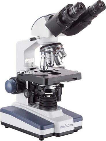 AmScope B120B Siedentopf Binocular Compound Microscope, 40X-2000X Magnification, Brightfield, LED Illumination, Abbe Condenser, Double-Layer Mechanical Stage in Saudi Arabia
