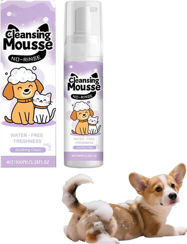 Waterless Cat Dog Shampoo No Rinse Dry Bath Foam Easy Cleaning Gentle Foaming Pet Gentle,Pet Odor Eliminator Dog Shampoo and Conditioner Cat Shampoo 100ml/3.38oz in Saudi Arabia