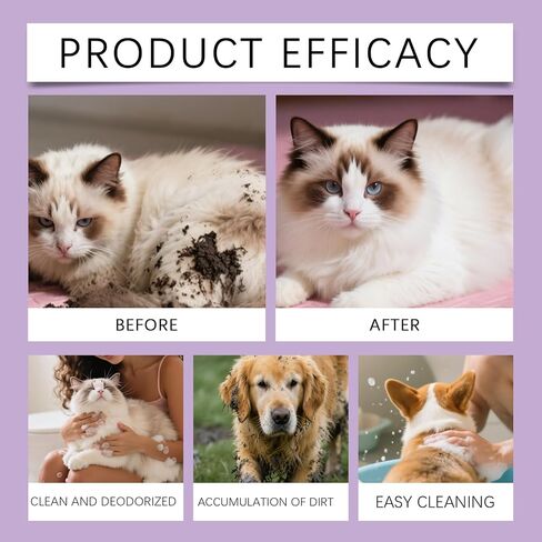 Waterless Cat Dog Shampoo No Rinse Dry Bath Foam Easy Cleaning Gentle Foaming Pet Gentle,Pet Odor Eliminator Dog Shampoo and Conditioner Cat Shampoo 100ml/3.38oz in Saudi Arabia