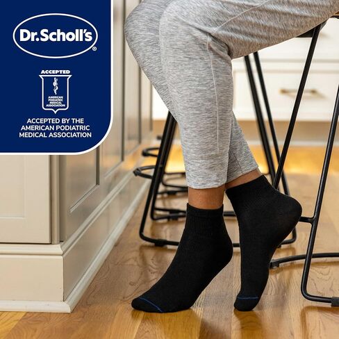 Dr. Scholl's Women's 4 Pack Diabetic and Circulatory Non Binding Ankle Socks, White, Shoe Size: 4-10 in Saudi Arabia