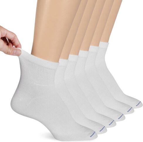 Dr. Scholl's Women's 4 Pack Diabetic and Circulatory Non Binding Ankle Socks, White, Shoe Size: 4-10 in Saudi Arabia
