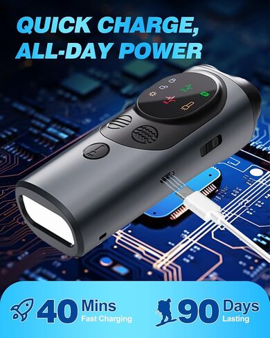 2025 Ultrasonic Dog Bark Deterrent Devices with 3 Emitters & SOS Flashlight, Humane Anti-Bark Trainer, 50FT Range, 90-Day Battery, Multi-Mode Rechargeable Dog Deterrent for Indoor & Outdoor Use in Saudi Arabia