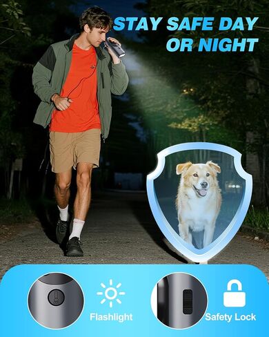 2025 Ultrasonic Dog Bark Deterrent Devices with 3 Emitters & SOS Flashlight, Humane Anti-Bark Trainer, 50FT Range, 90-Day Battery, Multi-Mode Rechargeable Dog Deterrent for Indoor & Outdoor Use in Saudi Arabia