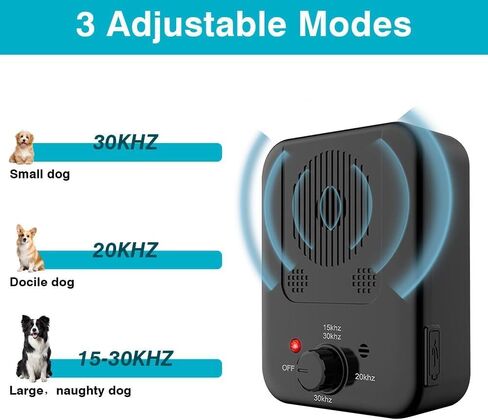 أجهزة التحكم في نباح الكلاب، أجهزة ردع نباح الكلاب بالموجات فوق الصوتية القابلة لإعادة الشحن، 3 أوضاع لأجهزة مكافحة نباح الكلاب مناسبة للكلاب الكبيرة والمتوسطة والصغيرة، عبوة من قطعتين in Kuwait