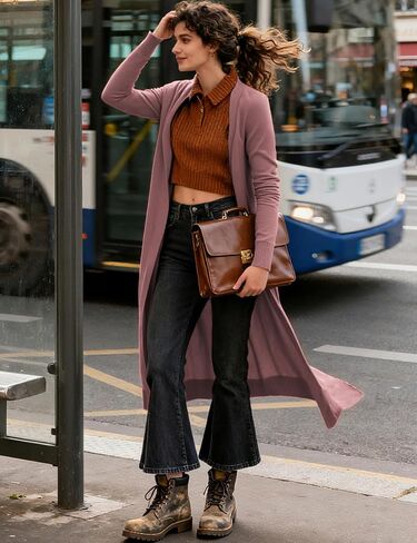 GRACE KARIN Essential Solid Open Front Maxi Long Knitted Cardigan Sweater for Women in Kuwait