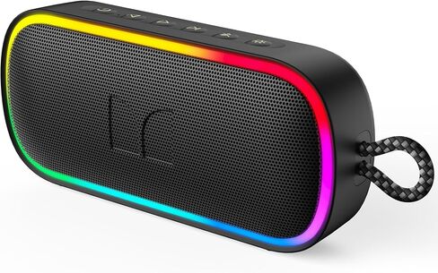Monster S150 بالإضافة إلى مكبر صوت بلوتوث المحمول 40W - مكبر صوت IPX7 مقاوم للماء مع أضواء RGB ديناميكية ، وقت اللعب 15 ساعة ، شحن Bluetooth 6.0 ، TF/AUX/USB -C ، للسفر ، الشاطئ والهواء الطلق ، الأسود in Kuwait