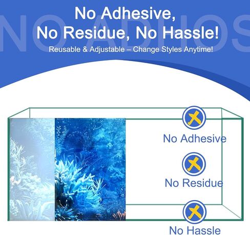 Aquarium Background & Fish Tank Background – Ultra HD Static Cling, No Tape, No Residue, Vibrant Underwater Scenery for Stunning Aquarium Decorations, Blue Ocean Theme 11.8 X 23.6 Inches in Kuwait