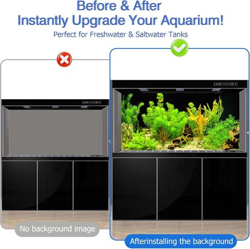 Aquarium Background & Fish Tank Background – Ultra HD Static Cling, No Tape, No Residue, Vibrant Underwater Scenery for Stunning Aquarium Decorations, Blue Ocean Theme 11.8 X 23.6 Inches in Kuwait