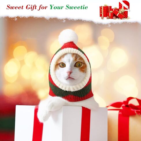 Pawaboo قبعة عيد الميلاد للحيوانات الأليفة للكلاب، قبعة عيد الميلاد محبوكة مضحكة مع بوم بوم، قبعة سنود كروشيه دافئة لفصل الشتاء، وشاح لتدفئة الرقبة للكلاب المتوسطة، هدية تزيين الحفلات، XS، عيد الميلاد الأيائل الأحمر in Saudi Arabia