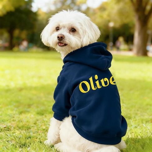 Custom Dog Hoodie with Embroidered Name, Personalized Puppy Sweater, Warm Winter Outfit for Small and Large Dogs, Unique Pet Gift for Dog Lovers in Kuwait